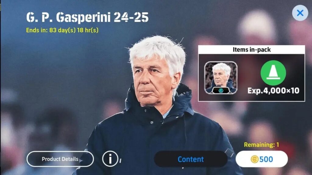 Pelatih Gian Piero Gasperini 24-25 di eFootball