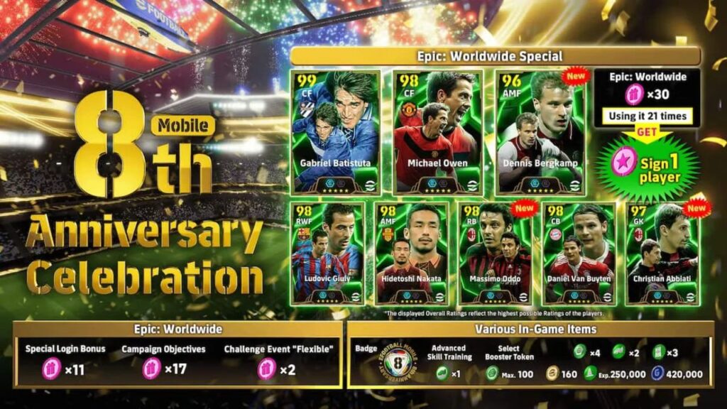 Kartu Epic eFootball 2025 Edisi Ulang Tahun ke-8